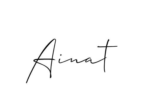 Also You can easily find your signature by using the search form. We will create Ainat name handwritten signature images for you free of cost using Allison_Script sign style. Ainat signature style 2 images and pictures png