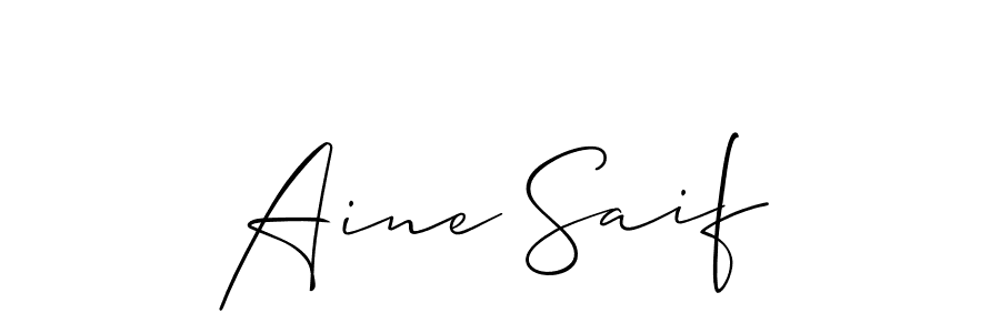 Aine Saif stylish signature style. Best Handwritten Sign (Allison_Script) for my name. Handwritten Signature Collection Ideas for my name Aine Saif. Aine Saif signature style 2 images and pictures png