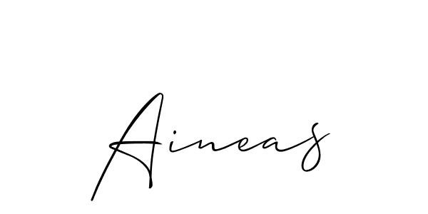 Make a beautiful signature design for name Aineas. With this signature (Allison_Script) style, you can create a handwritten signature for free. Aineas signature style 2 images and pictures png