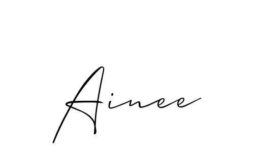 Use a signature maker to create a handwritten signature online. With this signature software, you can design (Allison_Script) your own signature for name Ainee. Ainee signature style 2 images and pictures png