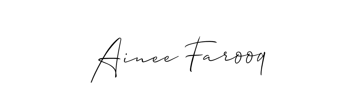 Also we have Ainee Farooq name is the best signature style. Create professional handwritten signature collection using Allison_Script autograph style. Ainee Farooq signature style 2 images and pictures png