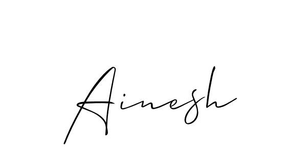 Make a beautiful signature design for name Ainesh. With this signature (Allison_Script) style, you can create a handwritten signature for free. Ainesh signature style 2 images and pictures png