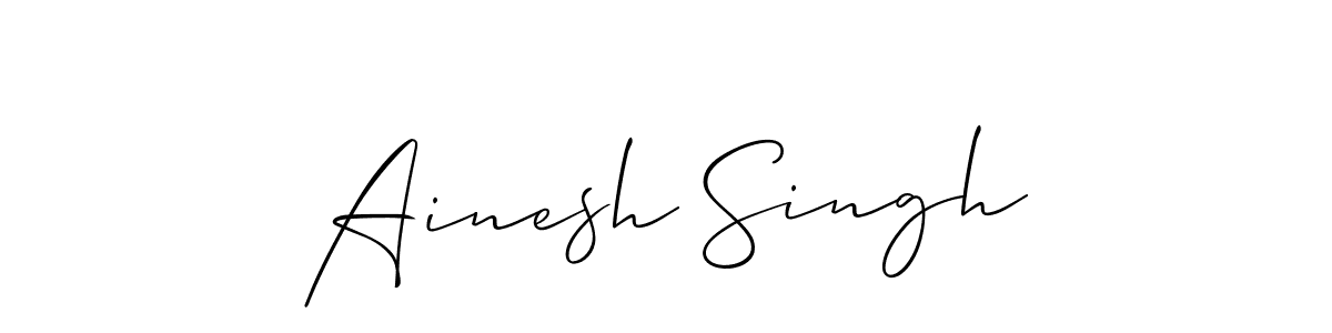 Create a beautiful signature design for name Ainesh Singh. With this signature (Allison_Script) fonts, you can make a handwritten signature for free. Ainesh Singh signature style 2 images and pictures png