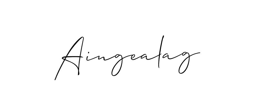 How to Draw Aingealag signature style? Allison_Script is a latest design signature styles for name Aingealag. Aingealag signature style 2 images and pictures png