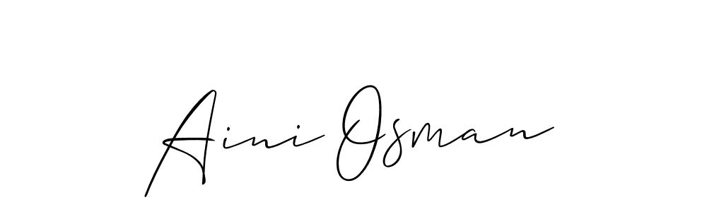 Design your own signature with our free online signature maker. With this signature software, you can create a handwritten (Allison_Script) signature for name Aini Osman. Aini Osman signature style 2 images and pictures png