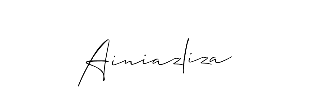 You should practise on your own different ways (Allison_Script) to write your name (Ainiazliza) in signature. don't let someone else do it for you. Ainiazliza signature style 2 images and pictures png