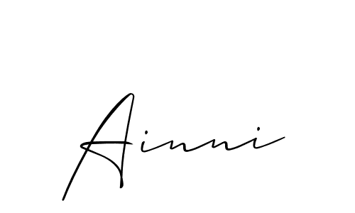Also You can easily find your signature by using the search form. We will create Ainni name handwritten signature images for you free of cost using Allison_Script sign style. Ainni signature style 2 images and pictures png