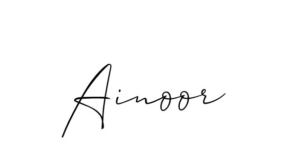 Ainoor stylish signature style. Best Handwritten Sign (Allison_Script) for my name. Handwritten Signature Collection Ideas for my name Ainoor. Ainoor signature style 2 images and pictures png