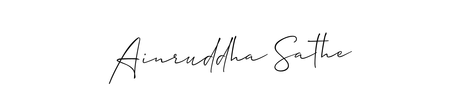 The best way (Allison_Script) to make a short signature is to pick only two or three words in your name. The name Ainruddha Sathe include a total of six letters. For converting this name. Ainruddha Sathe signature style 2 images and pictures png