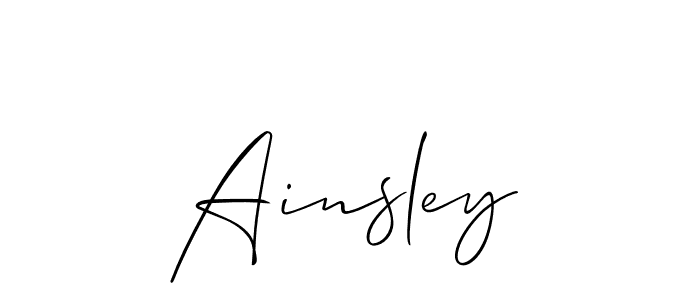 Make a beautiful signature design for name Ainsley. With this signature (Allison_Script) style, you can create a handwritten signature for free. Ainsley signature style 2 images and pictures png