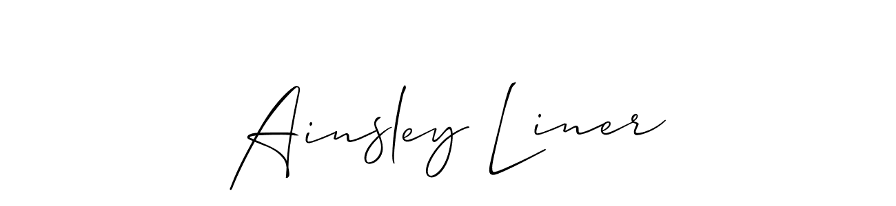 Best and Professional Signature Style for Ainsley Liner. Allison_Script Best Signature Style Collection. Ainsley Liner signature style 2 images and pictures png