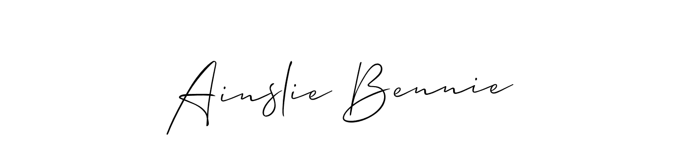 Ainslie Bennie stylish signature style. Best Handwritten Sign (Allison_Script) for my name. Handwritten Signature Collection Ideas for my name Ainslie Bennie. Ainslie Bennie signature style 2 images and pictures png