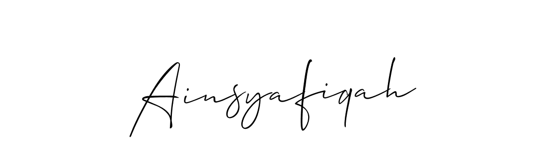 Best and Professional Signature Style for Ainsyafiqah. Allison_Script Best Signature Style Collection. Ainsyafiqah signature style 2 images and pictures png