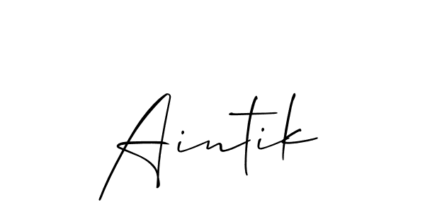 You can use this online signature creator to create a handwritten signature for the name Aintik. This is the best online autograph maker. Aintik signature style 2 images and pictures png