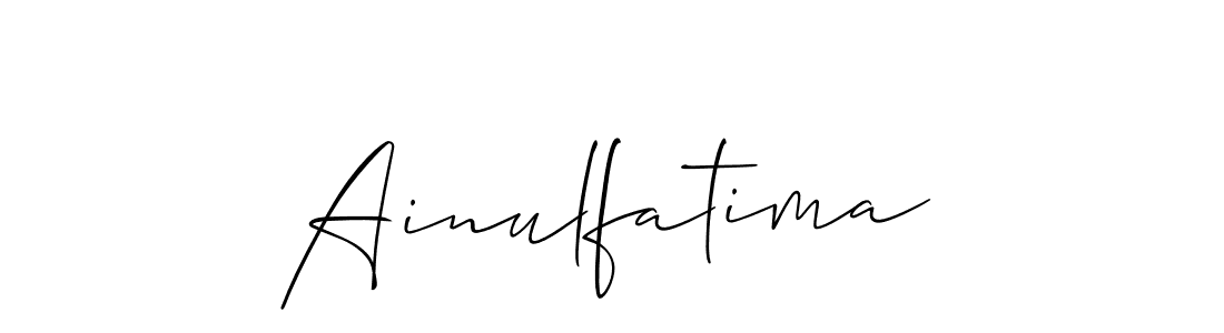 Design your own signature with our free online signature maker. With this signature software, you can create a handwritten (Allison_Script) signature for name Ainulfatima. Ainulfatima signature style 2 images and pictures png