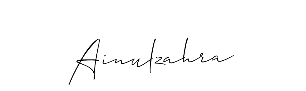 Ainulzahra stylish signature style. Best Handwritten Sign (Allison_Script) for my name. Handwritten Signature Collection Ideas for my name Ainulzahra. Ainulzahra signature style 2 images and pictures png