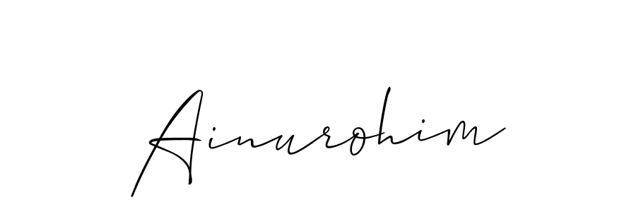 How to Draw Ainurohim signature style? Allison_Script is a latest design signature styles for name Ainurohim. Ainurohim signature style 2 images and pictures png