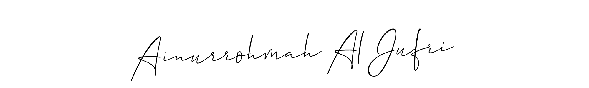 It looks lik you need a new signature style for name Ainurrohmah Al Jufri. Design unique handwritten (Allison_Script) signature with our free signature maker in just a few clicks. Ainurrohmah Al Jufri signature style 2 images and pictures png