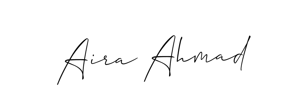 Use a signature maker to create a handwritten signature online. With this signature software, you can design (Allison_Script) your own signature for name Aira Ahmad. Aira Ahmad signature style 2 images and pictures png