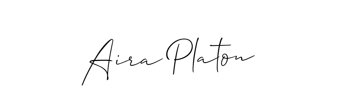 How to make Aira Platon signature? Allison_Script is a professional autograph style. Create handwritten signature for Aira Platon name. Aira Platon signature style 2 images and pictures png