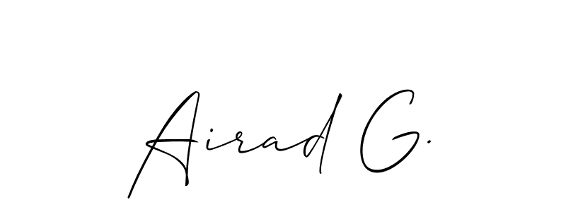 Create a beautiful signature design for name Airad G.. With this signature (Allison_Script) fonts, you can make a handwritten signature for free. Airad G. signature style 2 images and pictures png