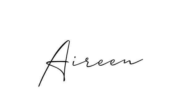 Use a signature maker to create a handwritten signature online. With this signature software, you can design (Allison_Script) your own signature for name Aireen. Aireen signature style 2 images and pictures png