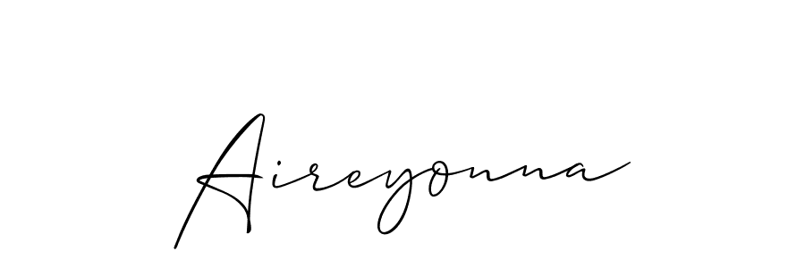 Use a signature maker to create a handwritten signature online. With this signature software, you can design (Allison_Script) your own signature for name Aireyonna. Aireyonna signature style 2 images and pictures png