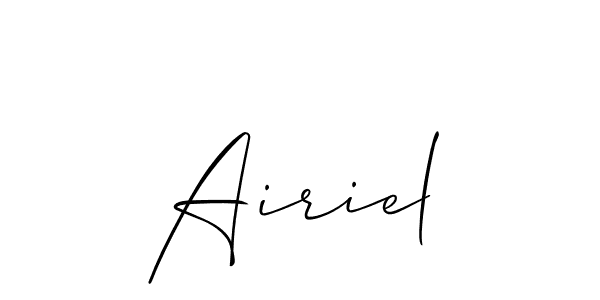 It looks lik you need a new signature style for name Airiel. Design unique handwritten (Allison_Script) signature with our free signature maker in just a few clicks. Airiel signature style 2 images and pictures png