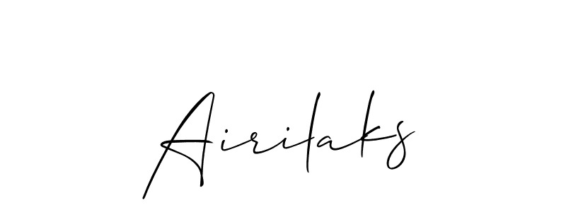 Airilaks stylish signature style. Best Handwritten Sign (Allison_Script) for my name. Handwritten Signature Collection Ideas for my name Airilaks. Airilaks signature style 2 images and pictures png