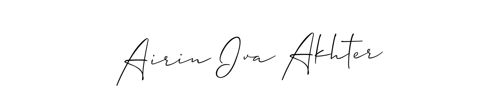 Allison_Script is a professional signature style that is perfect for those who want to add a touch of class to their signature. It is also a great choice for those who want to make their signature more unique. Get Airin Iva Akhter name to fancy signature for free. Airin Iva Akhter signature style 2 images and pictures png