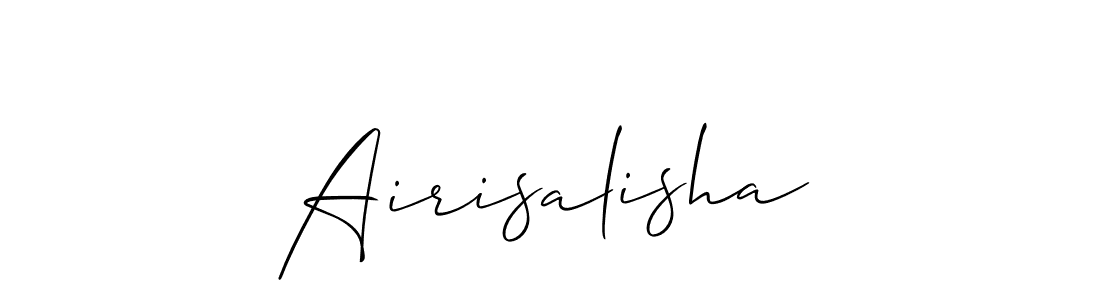You should practise on your own different ways (Allison_Script) to write your name (Airisalisha) in signature. don't let someone else do it for you. Airisalisha signature style 2 images and pictures png
