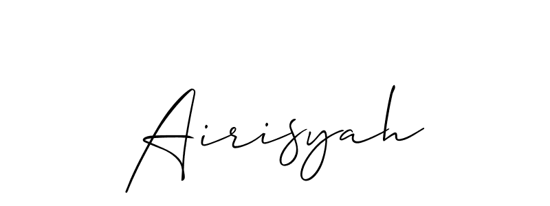 The best way (Allison_Script) to make a short signature is to pick only two or three words in your name. The name Airisyah include a total of six letters. For converting this name. Airisyah signature style 2 images and pictures png
