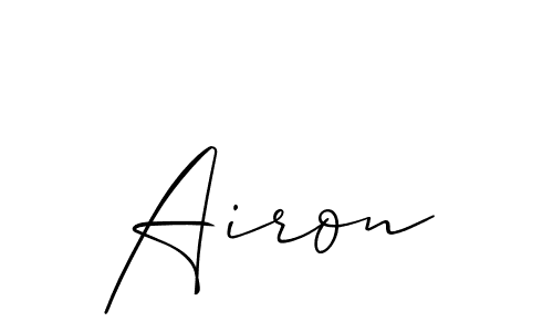 Design your own signature with our free online signature maker. With this signature software, you can create a handwritten (Allison_Script) signature for name Airon. Airon signature style 2 images and pictures png