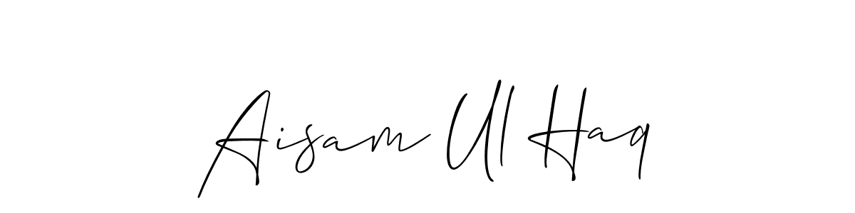 Use a signature maker to create a handwritten signature online. With this signature software, you can design (Allison_Script) your own signature for name Aisam Ul Haq. Aisam Ul Haq signature style 2 images and pictures png