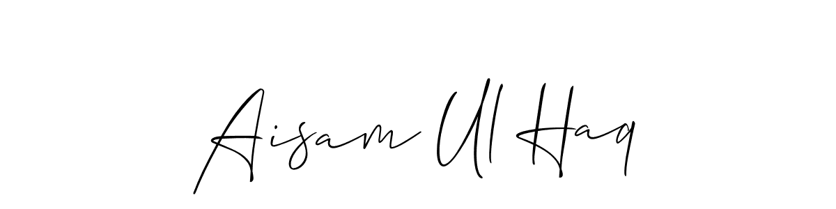 The best way (Allison_Script) to make a short signature is to pick only two or three words in your name. The name Aisam Ul Haq include a total of six letters. For converting this name. Aisam Ul Haq signature style 2 images and pictures png