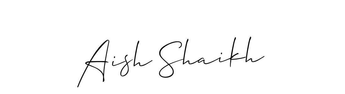 Create a beautiful signature design for name Aish Shaikh. With this signature (Allison_Script) fonts, you can make a handwritten signature for free. Aish Shaikh signature style 2 images and pictures png