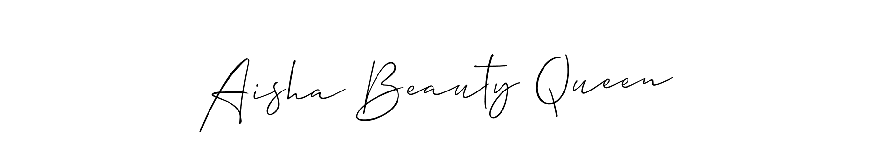 Similarly Allison_Script is the best handwritten signature design. Signature creator online .You can use it as an online autograph creator for name Aisha Beauty Queen. Aisha Beauty Queen signature style 2 images and pictures png