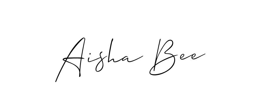 It looks lik you need a new signature style for name Aisha Bee. Design unique handwritten (Allison_Script) signature with our free signature maker in just a few clicks. Aisha Bee signature style 2 images and pictures png