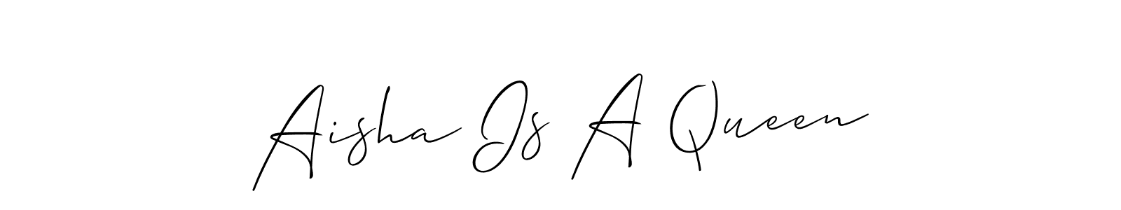The best way (Allison_Script) to make a short signature is to pick only two or three words in your name. The name Aisha Is A Queen include a total of six letters. For converting this name. Aisha Is A Queen signature style 2 images and pictures png