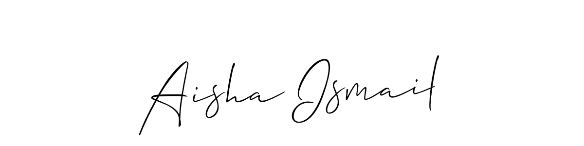 You should practise on your own different ways (Allison_Script) to write your name (Aisha Ismail) in signature. don't let someone else do it for you. Aisha Ismail signature style 2 images and pictures png