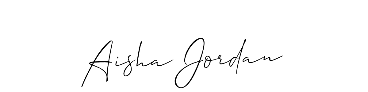 Allison_Script is a professional signature style that is perfect for those who want to add a touch of class to their signature. It is also a great choice for those who want to make their signature more unique. Get Aisha Jordan name to fancy signature for free. Aisha Jordan signature style 2 images and pictures png