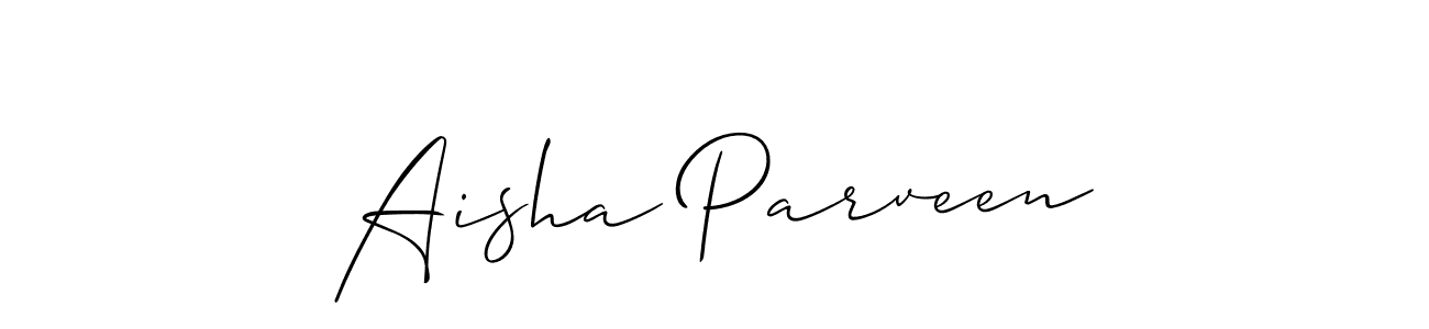 How to make Aisha Parveen signature? Allison_Script is a professional autograph style. Create handwritten signature for Aisha Parveen name. Aisha Parveen signature style 2 images and pictures png