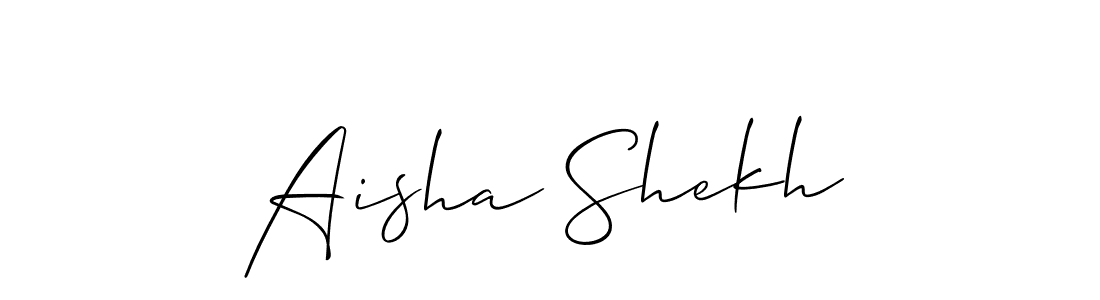 It looks lik you need a new signature style for name Aisha Shekh. Design unique handwritten (Allison_Script) signature with our free signature maker in just a few clicks. Aisha Shekh signature style 2 images and pictures png