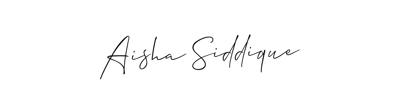 Design your own signature with our free online signature maker. With this signature software, you can create a handwritten (Allison_Script) signature for name Aisha Siddique. Aisha Siddique signature style 2 images and pictures png