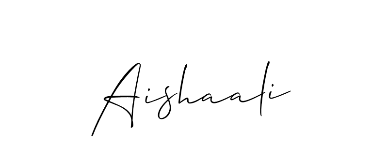 Also we have Aishaali name is the best signature style. Create professional handwritten signature collection using Allison_Script autograph style. Aishaali signature style 2 images and pictures png