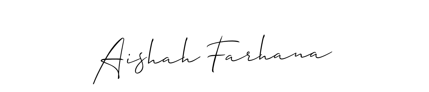 You should practise on your own different ways (Allison_Script) to write your name (Aishah Farhana) in signature. don't let someone else do it for you. Aishah Farhana signature style 2 images and pictures png