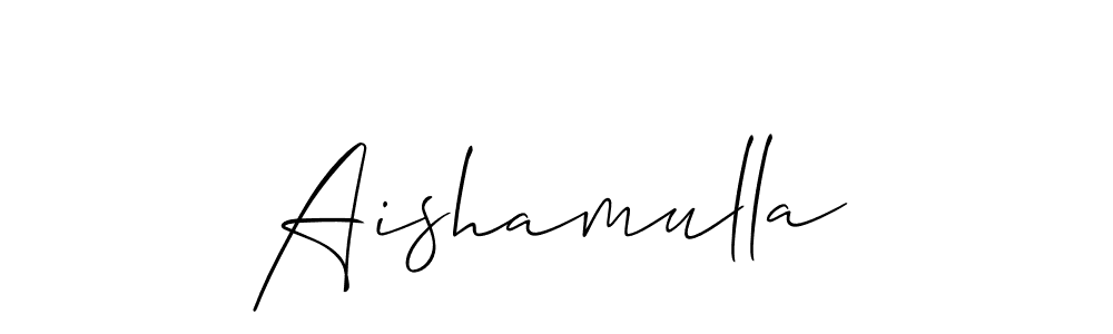 Also You can easily find your signature by using the search form. We will create Aishamulla name handwritten signature images for you free of cost using Allison_Script sign style. Aishamulla signature style 2 images and pictures png