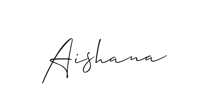 Use a signature maker to create a handwritten signature online. With this signature software, you can design (Allison_Script) your own signature for name Aishana. Aishana signature style 2 images and pictures png