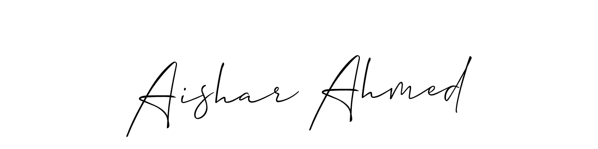 Create a beautiful signature design for name Aishar Ahmed. With this signature (Allison_Script) fonts, you can make a handwritten signature for free. Aishar Ahmed signature style 2 images and pictures png