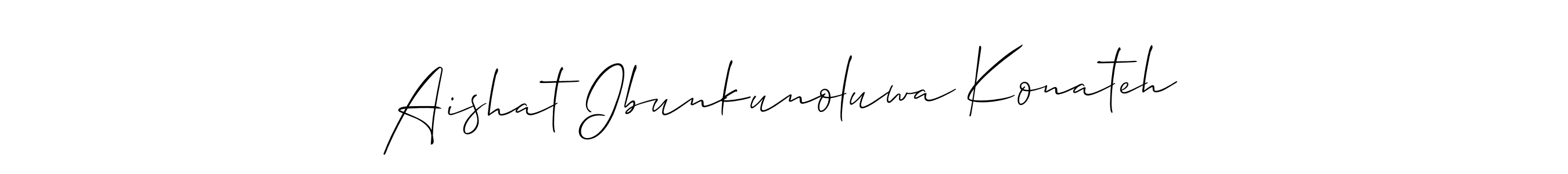 You can use this online signature creator to create a handwritten signature for the name Aishat Ibunkunoluwa Konateh. This is the best online autograph maker. Aishat Ibunkunoluwa Konateh signature style 2 images and pictures png